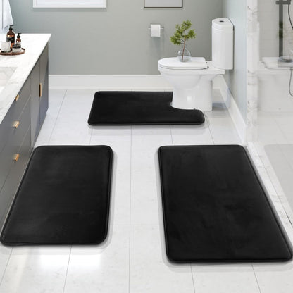 Plush Memory Foam Bathroom Mat Set - 3 Piece Comfort Set