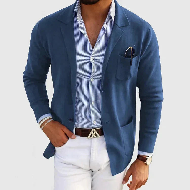 Classic Fit Men's Blazer with Button Pockets - Halri
