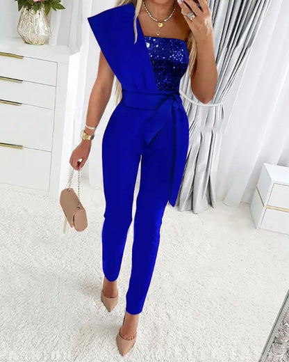 Sequined Off The Shoulder Jumpsuit For Women
