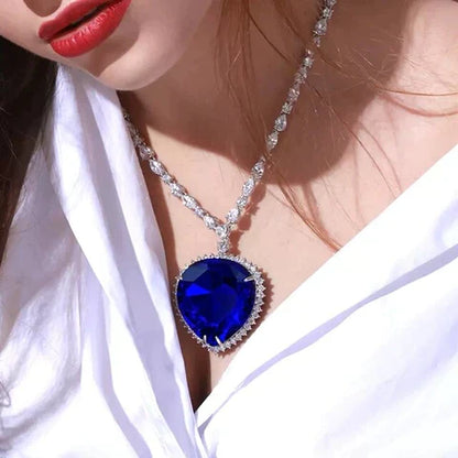 Sparkling Silver Heart Pendant Necklace