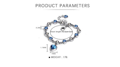Sparkling Ocean Crystal Charm Bracelet