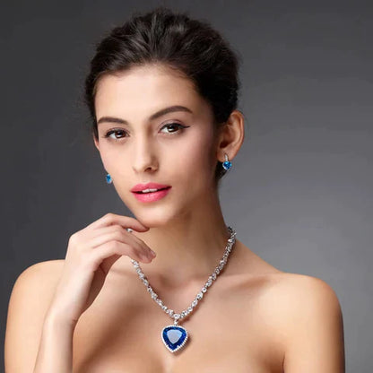 Sparkling Silver Heart Pendant Necklace