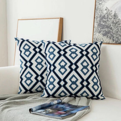 Navy Floral Accent Throw Pillow Cover