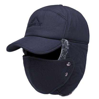 Warm Mens Snow Beanie Hat With Earflaps