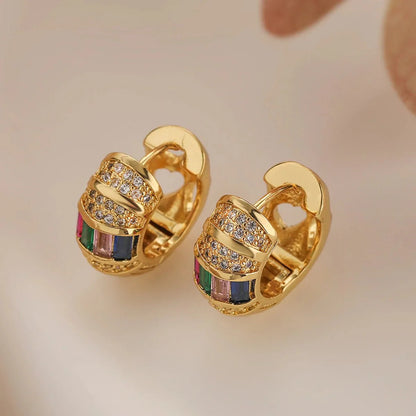 Halri | Chic French Diamond Drop Hoop Earrings