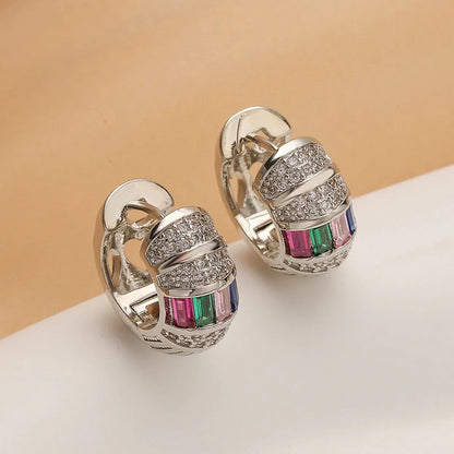 Halri | Chic French Diamond Drop Hoop Earrings