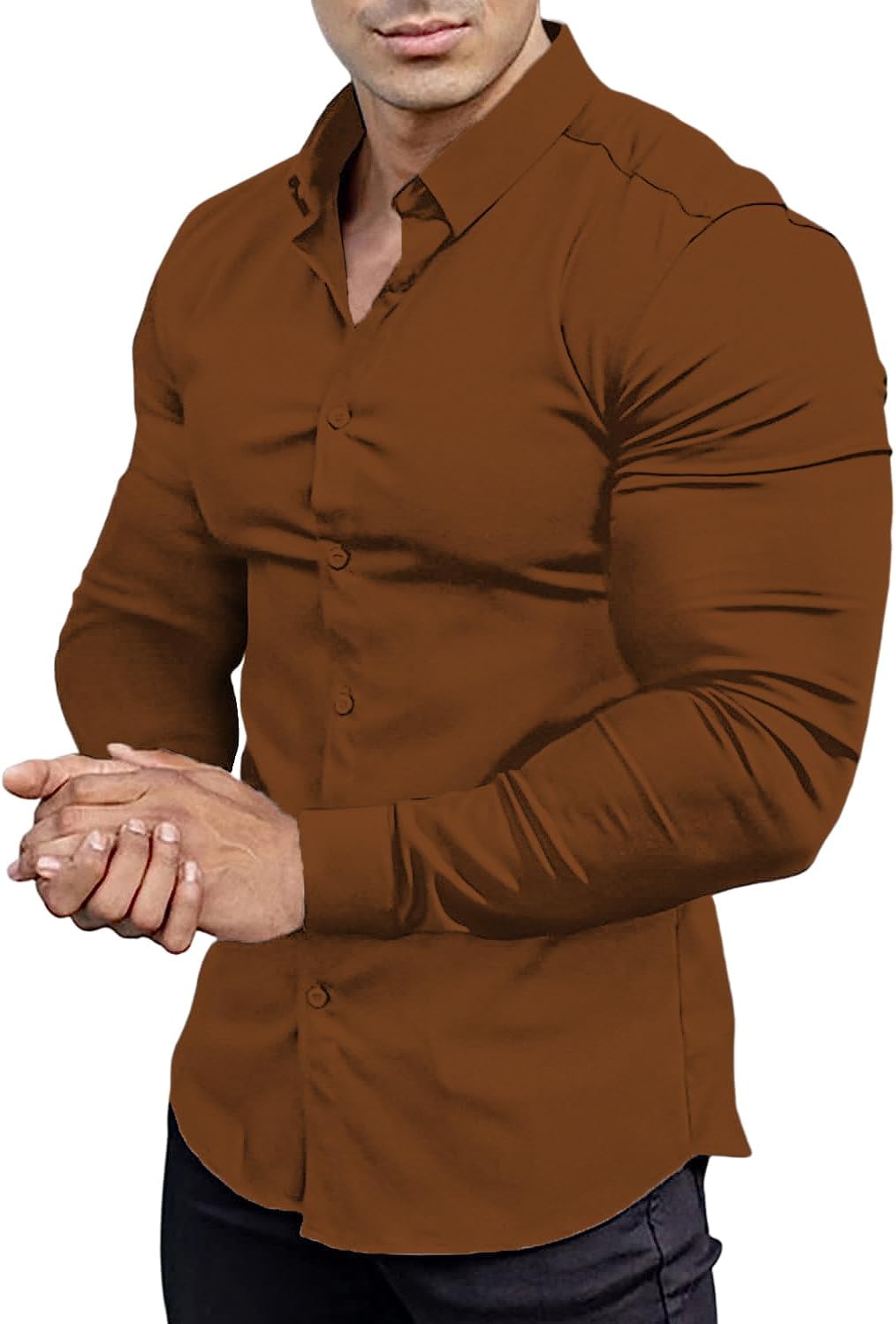 Comfortable Fit Mens Stretch Dress Shirt