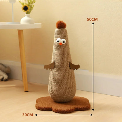 Fun Cat Scratcher with Colorful Chicken Theme