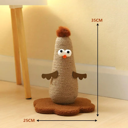 Fun Cat Scratcher with Colorful Chicken Theme