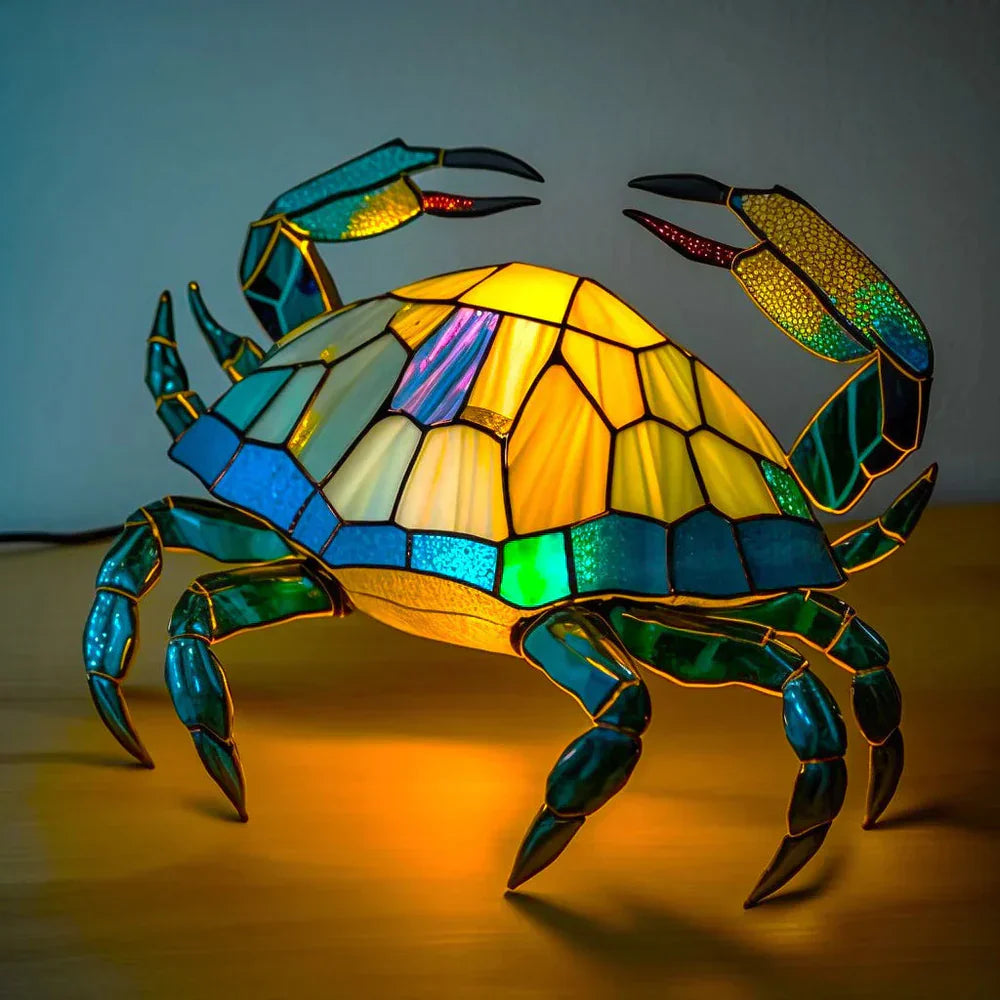 Colorful Animal Desk Lamp – Stained Glass Table Light