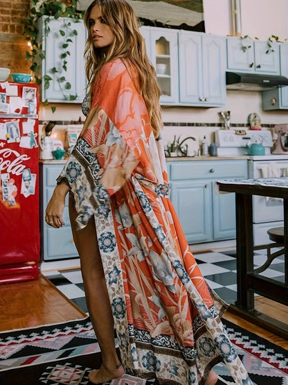 Vibrant Floral Summer Beach Cover Up - Halri