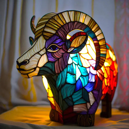 Colorful Animal Desk Lamp – Stained Glass Table Light