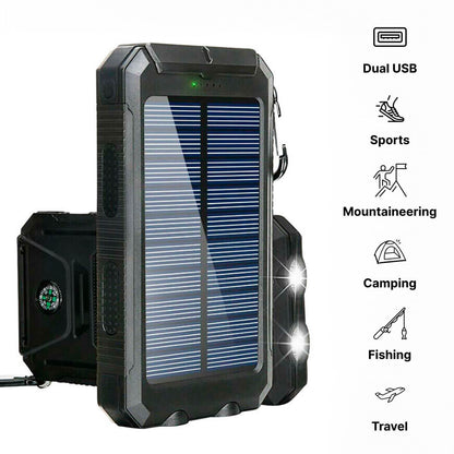 High Capacity Solar Power Bank, Waterproof Portable Charger