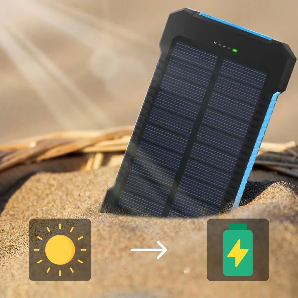 High Capacity Solar Power Bank, Waterproof Portable Charger