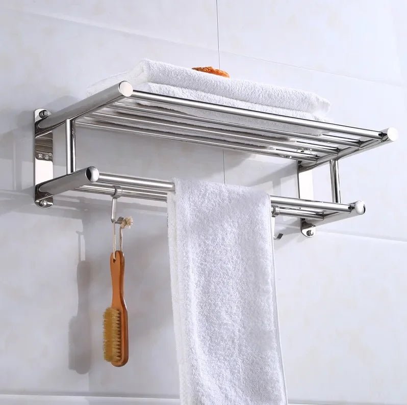 Compact Overhead Storage Shelf for Kitchen and Bath