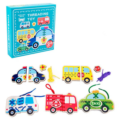 Fun Wooden Lacing Animal Toys for Kids