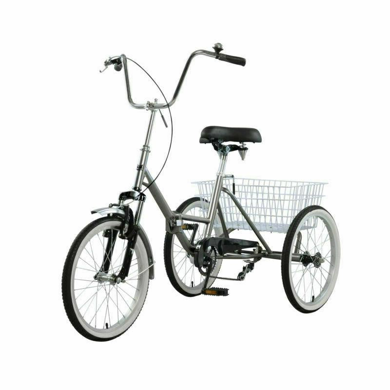 Compact 3 Wheel Bike for Adults with Storage Basket