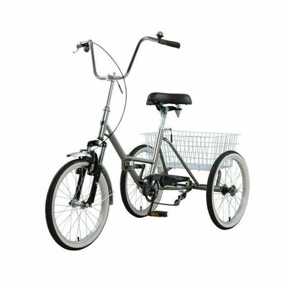 Compact 3 Wheel Bike for Adults with Storage Basket