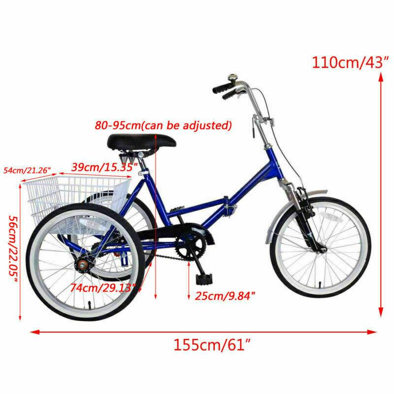 Compact 3 Wheel Bike for Adults with Storage Basket