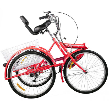 Collapsible 3 Wheel Adult Bicycle with Storage Basket