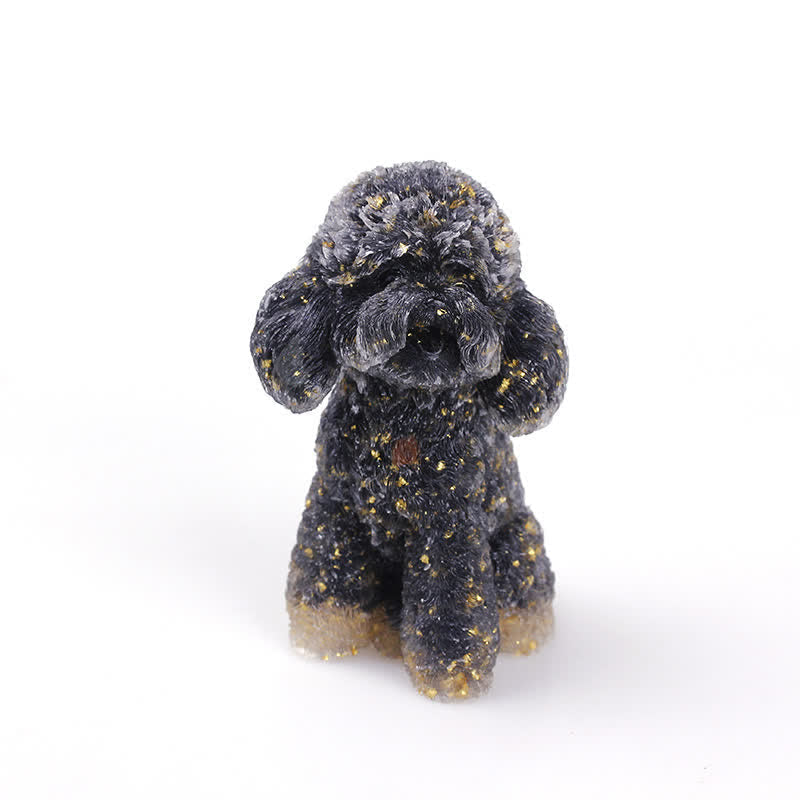 Beautiful Gemstone Dog Figurine Ornament