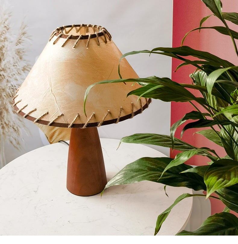 Traditional Brown Wooden Desk Lamp - Halri