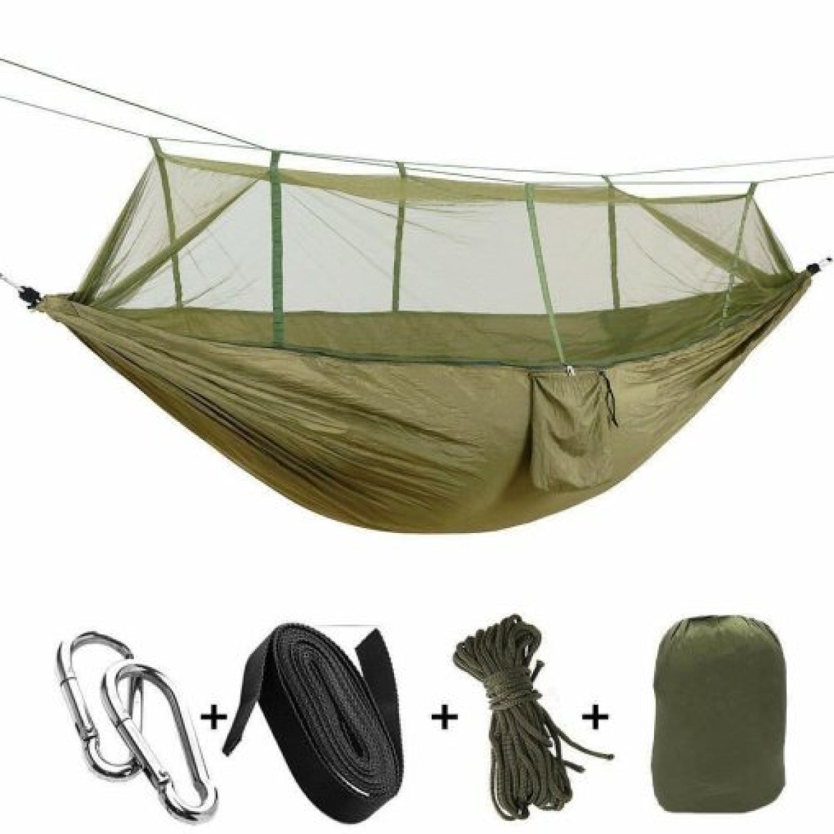 Portable Camping Hammock Set with Bug Net and Rain Fly