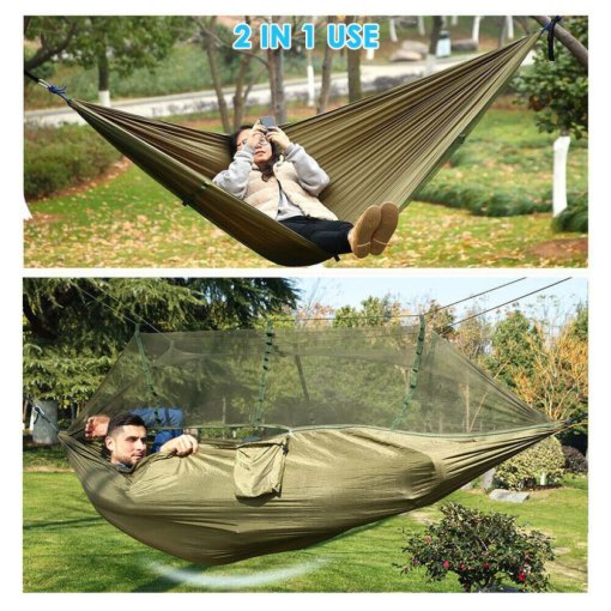 Portable Camping Hammock Set with Bug Net and Rain Fly