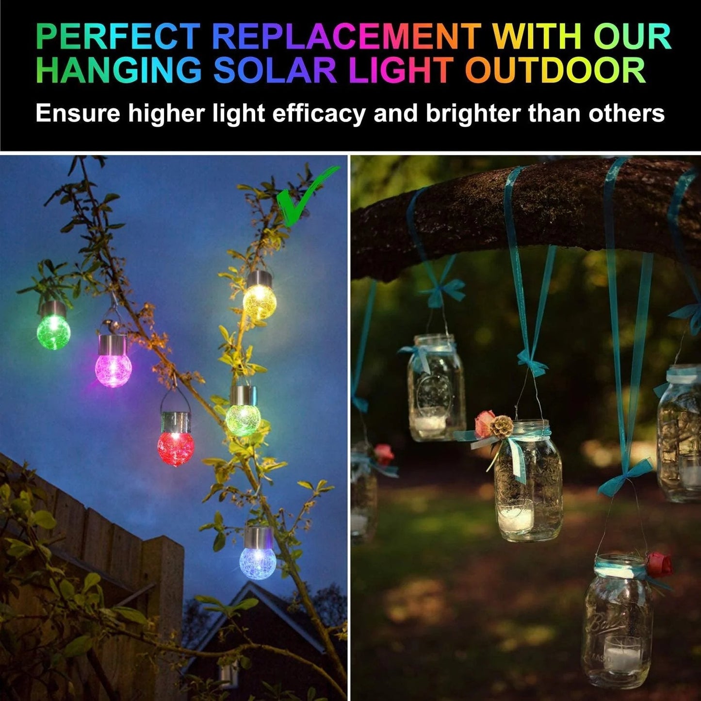 Colorful Glass Pendant Solar Lantern - Halri