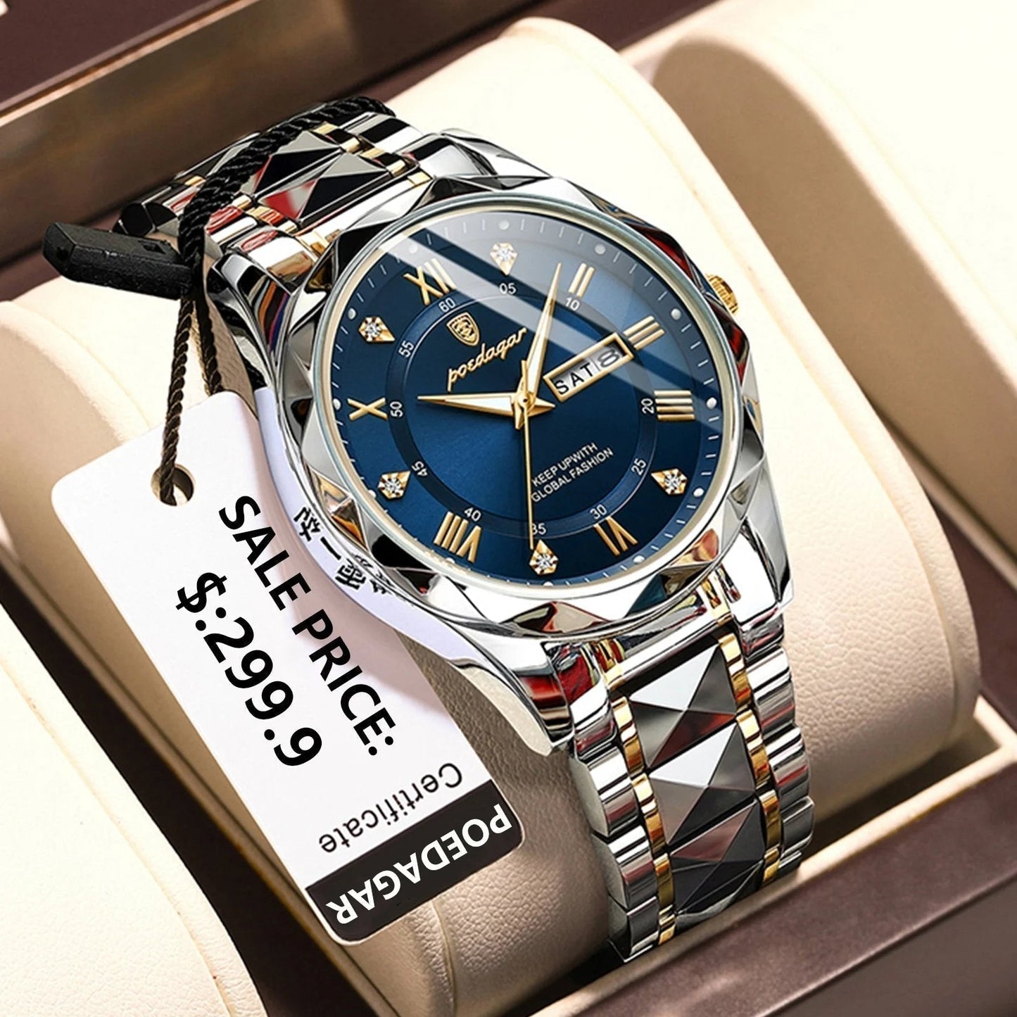 Premium Mens Water Resistant Watch with Glow Dial - Halri