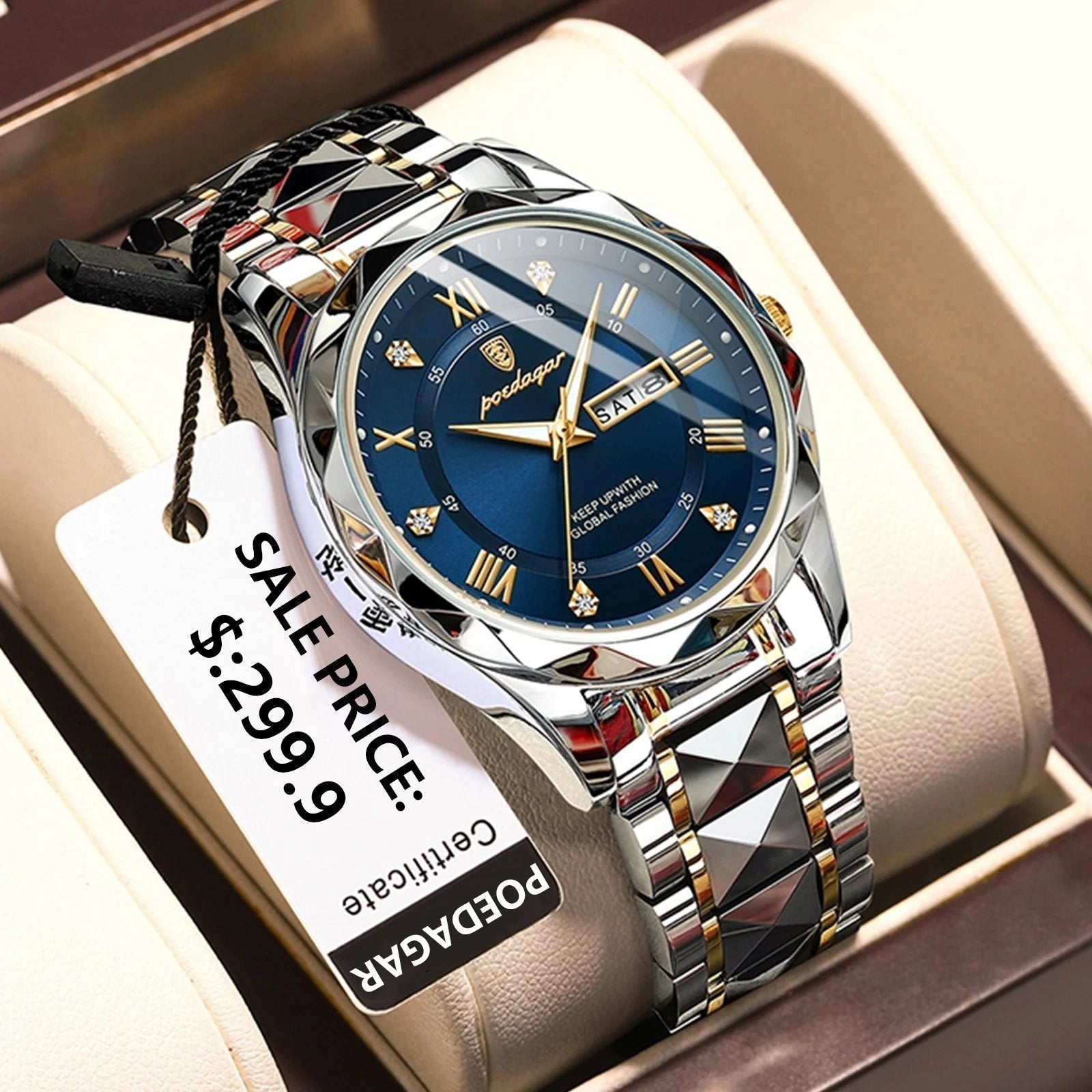 Premium Mens Water Resistant Watch with Glow Dial - Halri