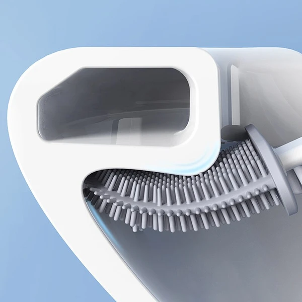 Soft Bristle Toilet Brush with Sanitary Silicone Head