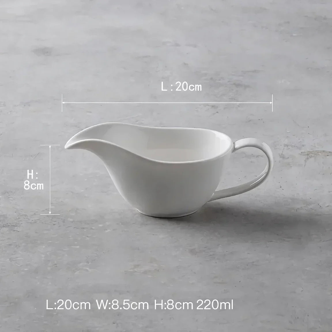 Stylish Porcelain Sauce Boat 220ml