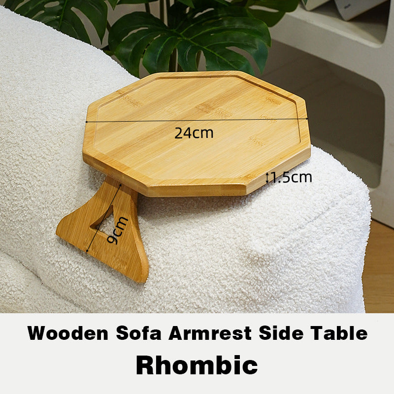 Natural Wood Sofa End Table