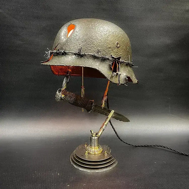 Unique Resin Desk Lamp with Helmet Design