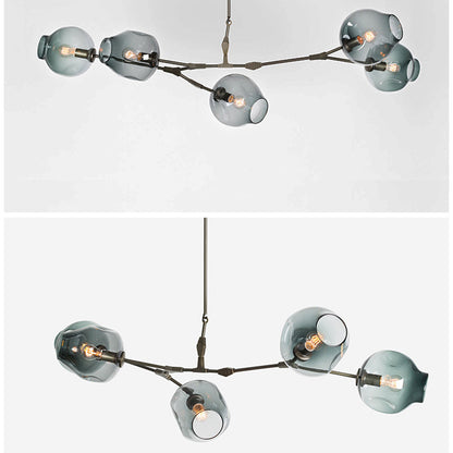 Beautiful Blue Crystal Hanging Chandelier Light