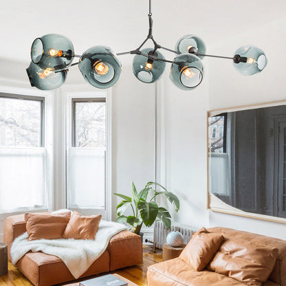 Beautiful Blue Crystal Hanging Chandelier Light