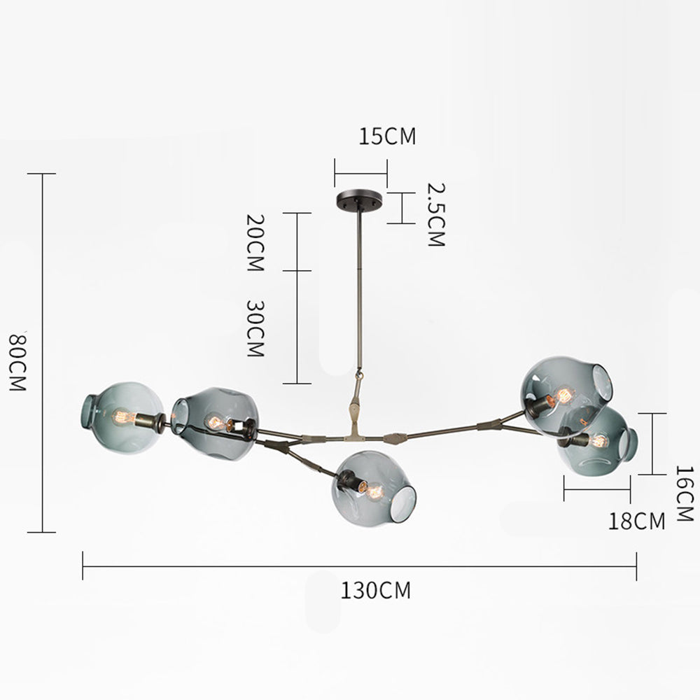 Beautiful Blue Crystal Hanging Chandelier Light