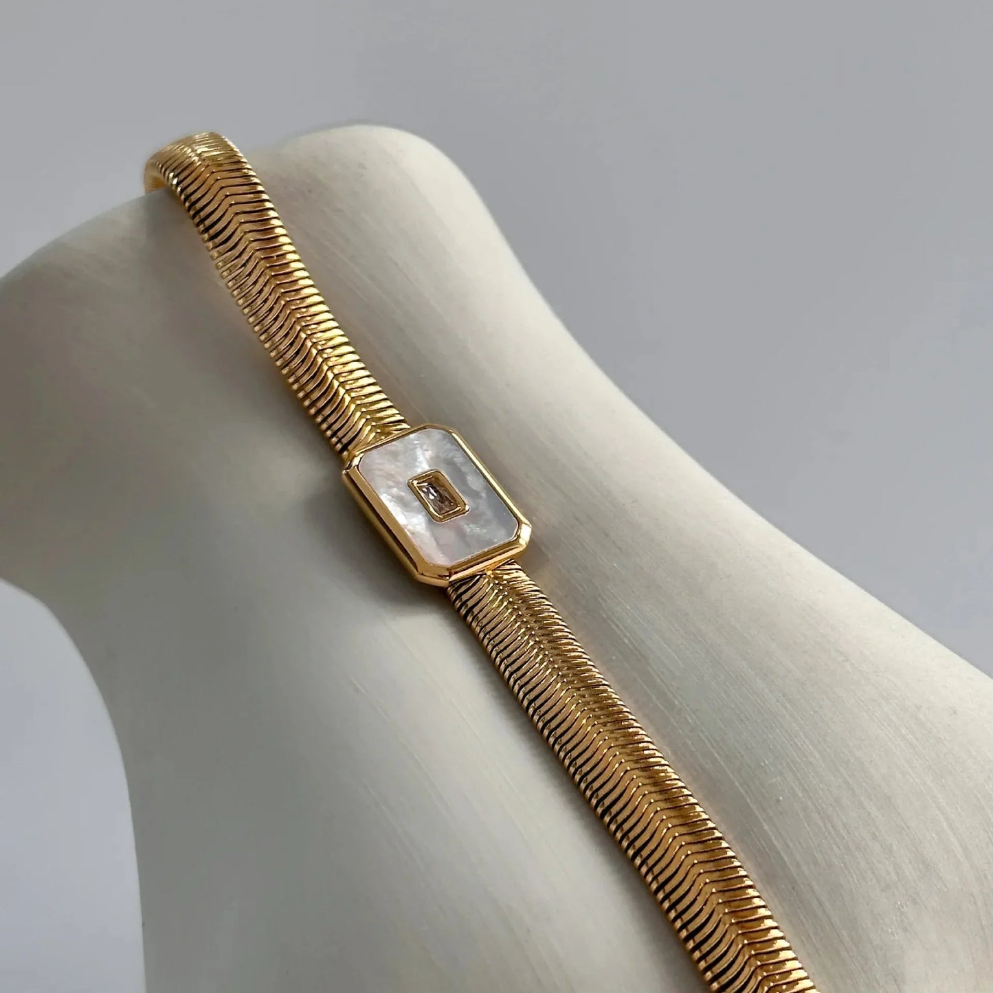 Bold Chain Herringbone Cuff Bracelet