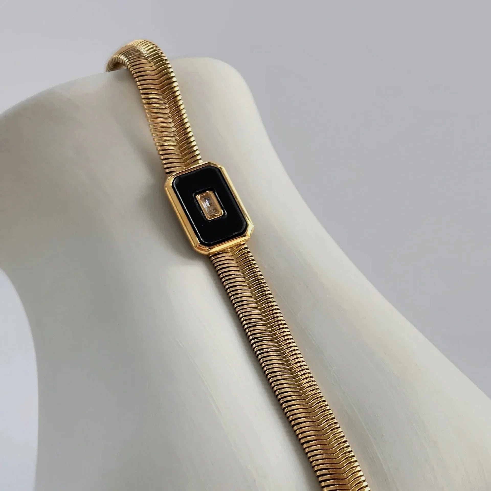 Bold Chain Herringbone Cuff Bracelet - Halri