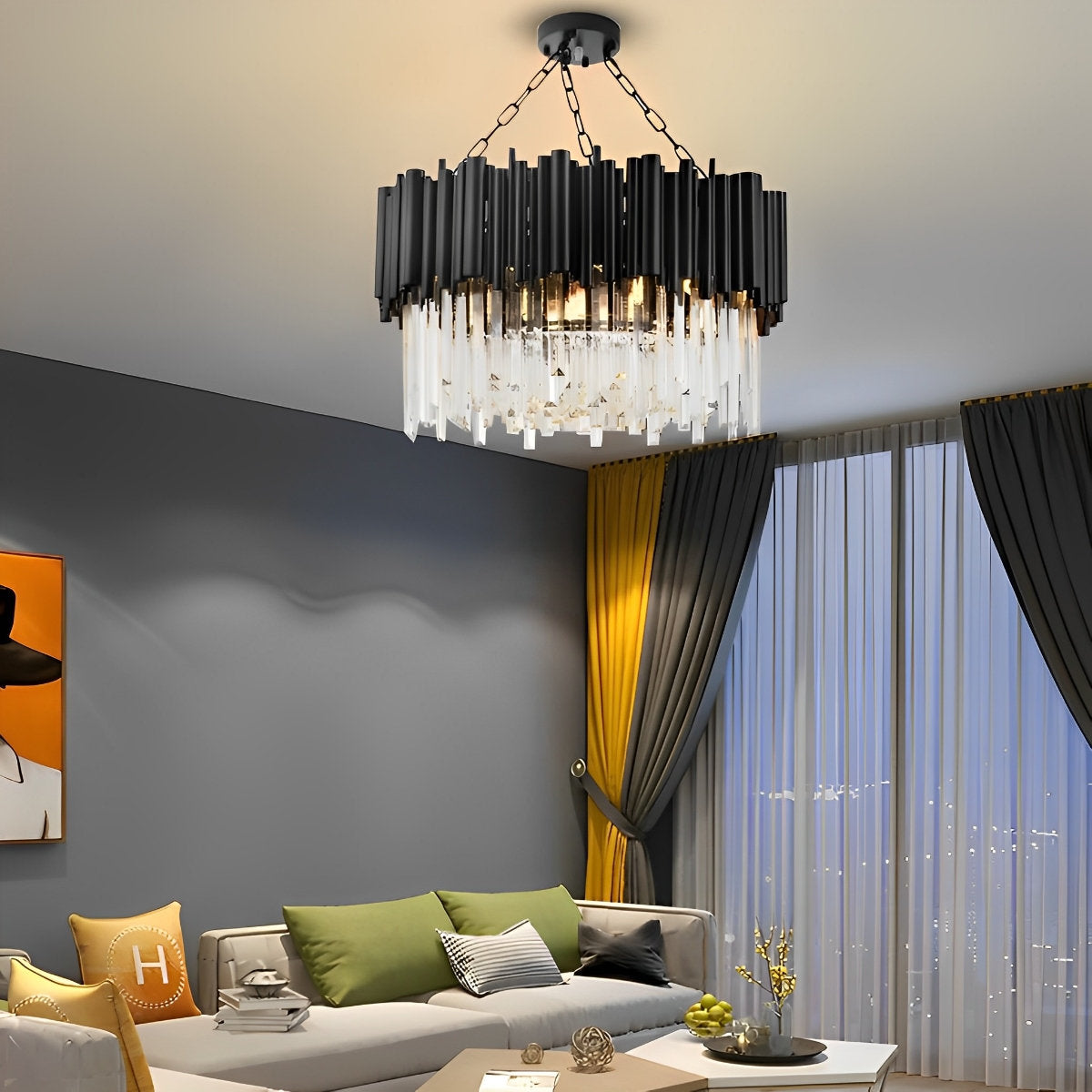 Sleek Glass Chrome Luxury Pendant Light Fixture - Halri