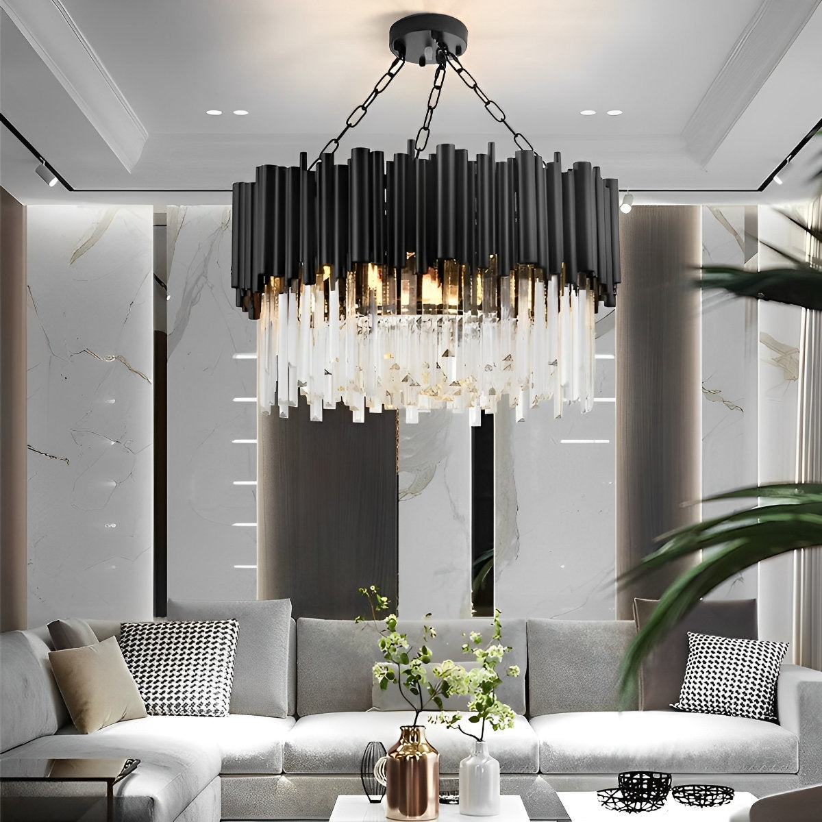 Sleek Glass Chrome Luxury Pendant Light Fixture
