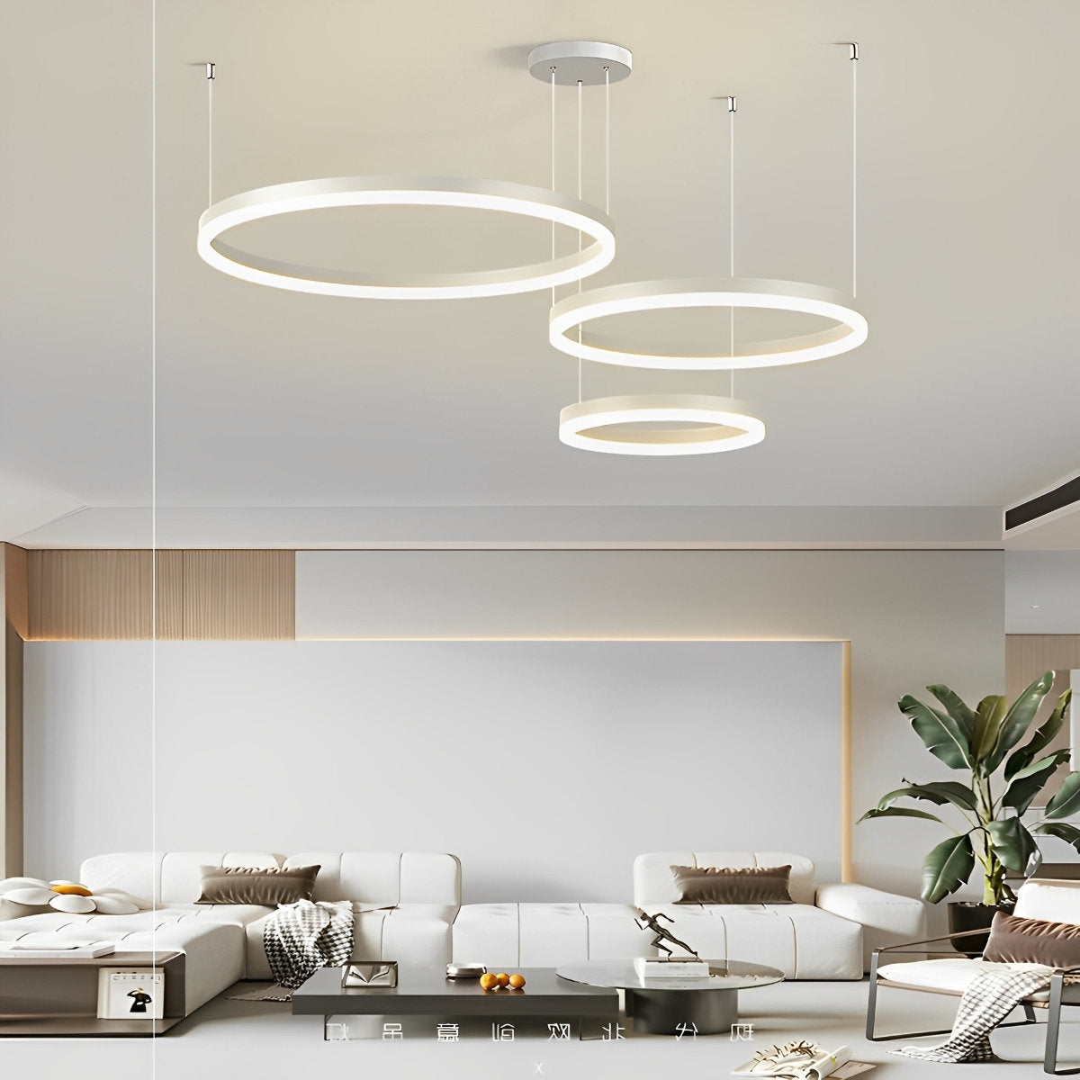 Round Stainless Steel Pendant Light Fixtures with Adjustable Brightness