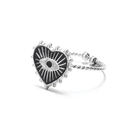 Stylish Evil Eye Heart Shape Rings Set