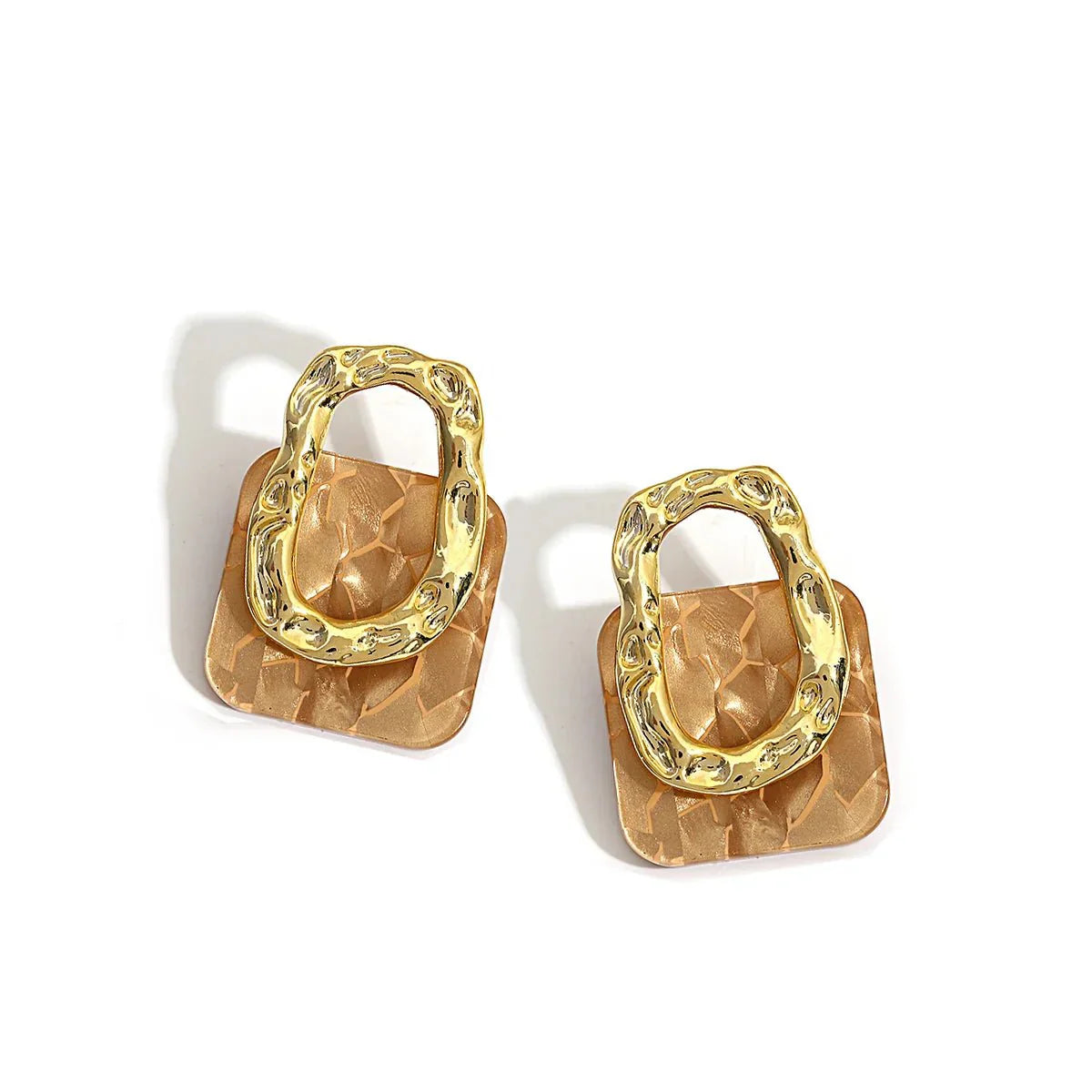 Trendy Geo Pattern Square Earrings