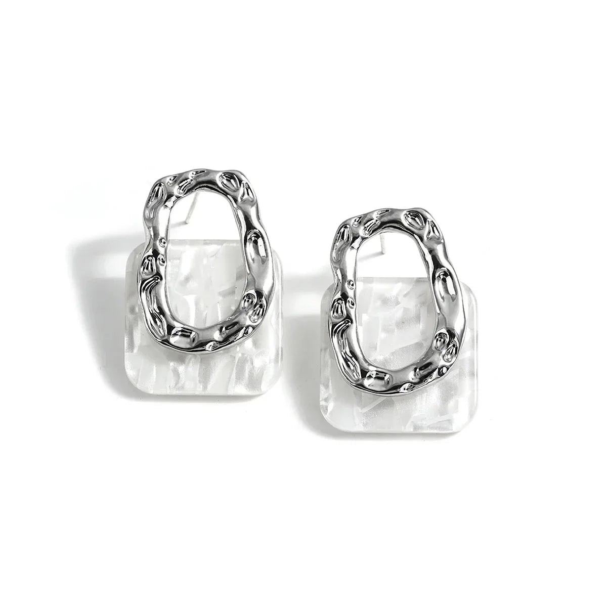 Trendy Geo Pattern Square Earrings