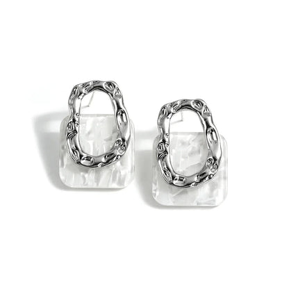 Trendy Geo Pattern Square Earrings