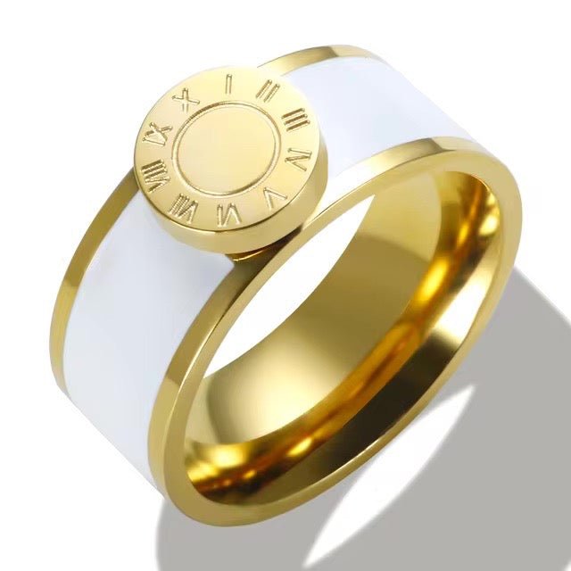 Elegant Roman Numeral Bangles and Rings Set