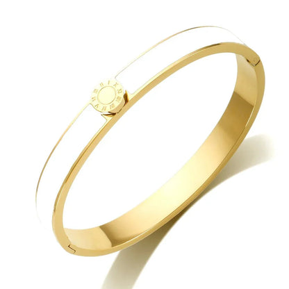 Elegant Roman Numeral Bangles and Rings Set