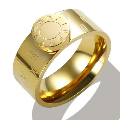 Elegant Roman Numeral Bangles and Rings Set